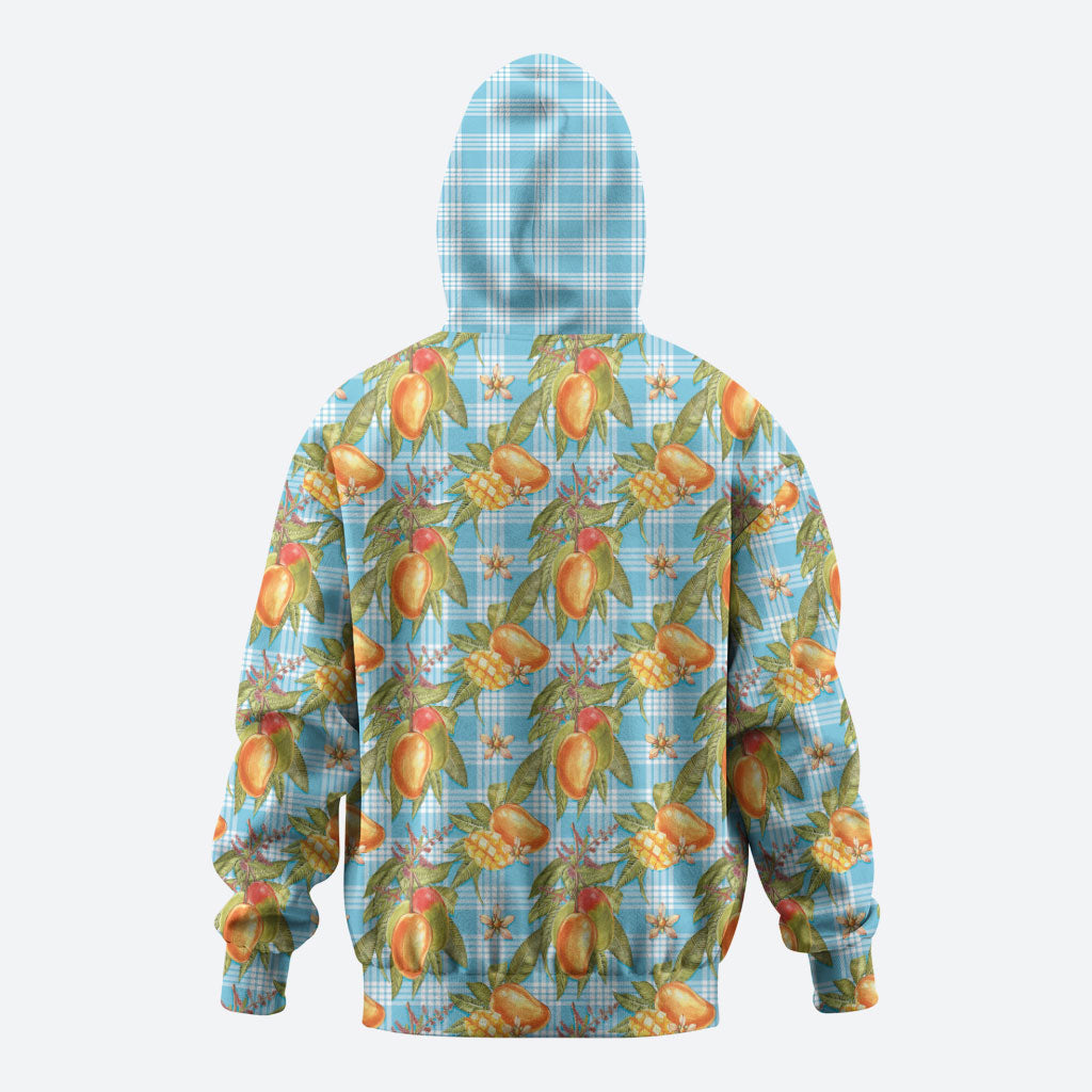 Vintage Hawaii Mango Hoodie Blue Hawaiian Palaka LT05 - Polynesian Pride