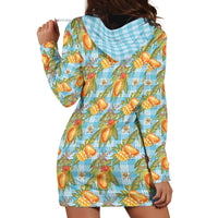 Vintage Hawaii Mango Hoodie Dress Blue Hawaiian Palaka LT05 - Polynesian Pride