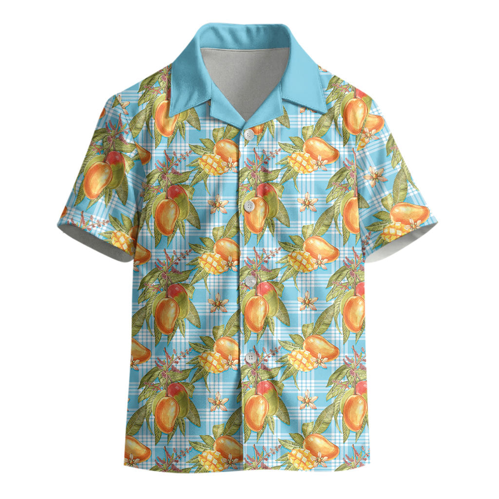 Vintage Hawaii Mango Kid Hawaiian Shirt Blue Hawaiian Palaka LT05 - Polynesian Pride