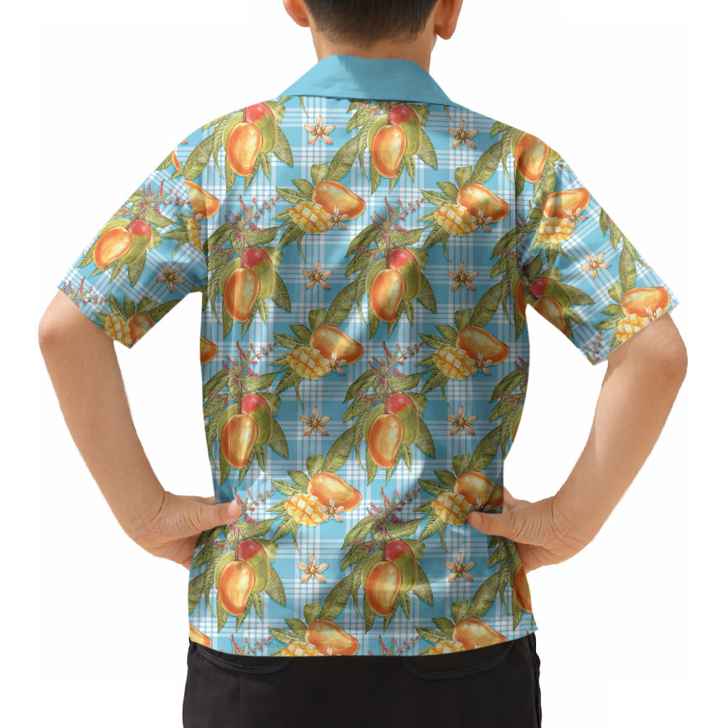Vintage Hawaii Mango Kid Hawaiian Shirt Blue Hawaiian Palaka LT05 - Polynesian Pride