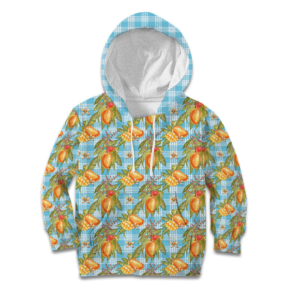 Vintage Hawaii Mango Kid Hoodie Blue Hawaiian Palaka LT05 Hoodie Blue - Polynesian Pride