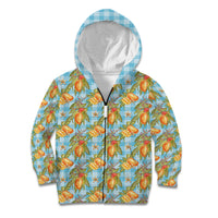 Vintage Hawaii Mango Kid Hoodie Blue Hawaiian Palaka LT05 Zip Hoodie Blue - Polynesian Pride