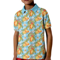 Vintage Hawaii Mango Kid Polo Shirt Blue Hawaiian Palaka LT05 Kid Blue - Polynesian Pride