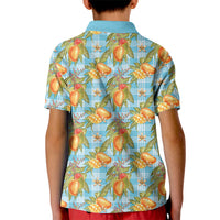 Vintage Hawaii Mango Kid Polo Shirt Blue Hawaiian Palaka LT05 - Polynesian Pride