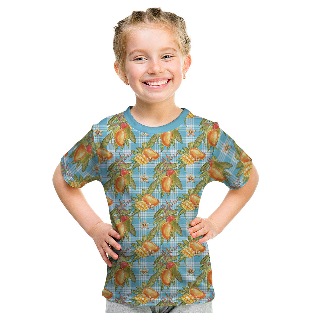 Vintage Hawaii Mango Kid T Shirt Blue Hawaiian Palaka LT05 Blue - Polynesian Pride