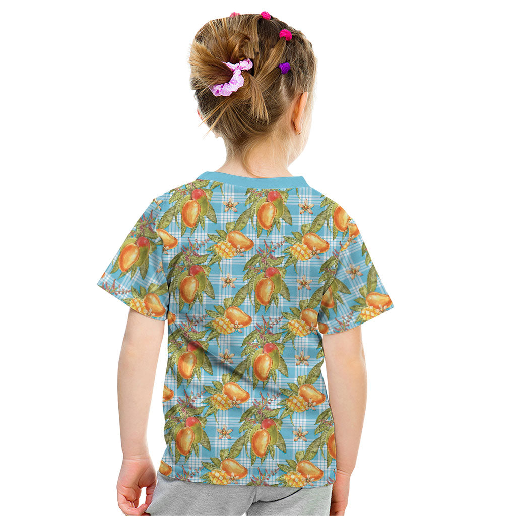 Vintage Hawaii Mango Kid T Shirt Blue Hawaiian Palaka LT05 - Polynesian Pride