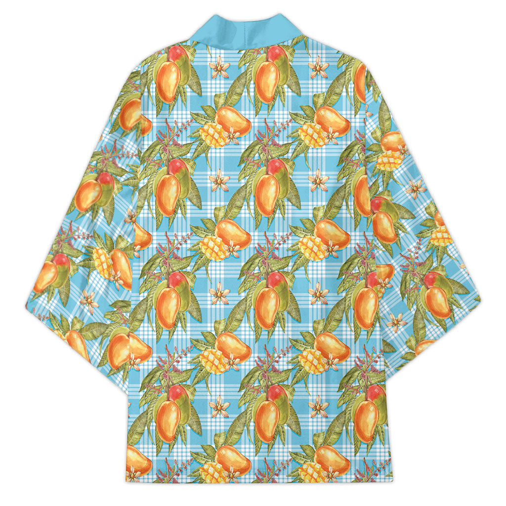 Vintage Hawaii Mango Kimono Blue Hawaiian Palaka LT05 - Polynesian Pride