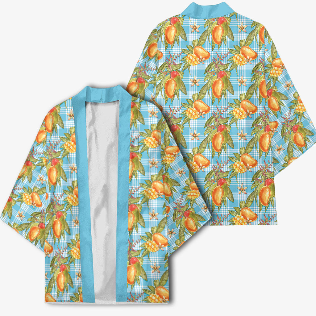 Vintage Hawaii Mango Kimono Blue Hawaiian Palaka LT05 - Polynesian Pride