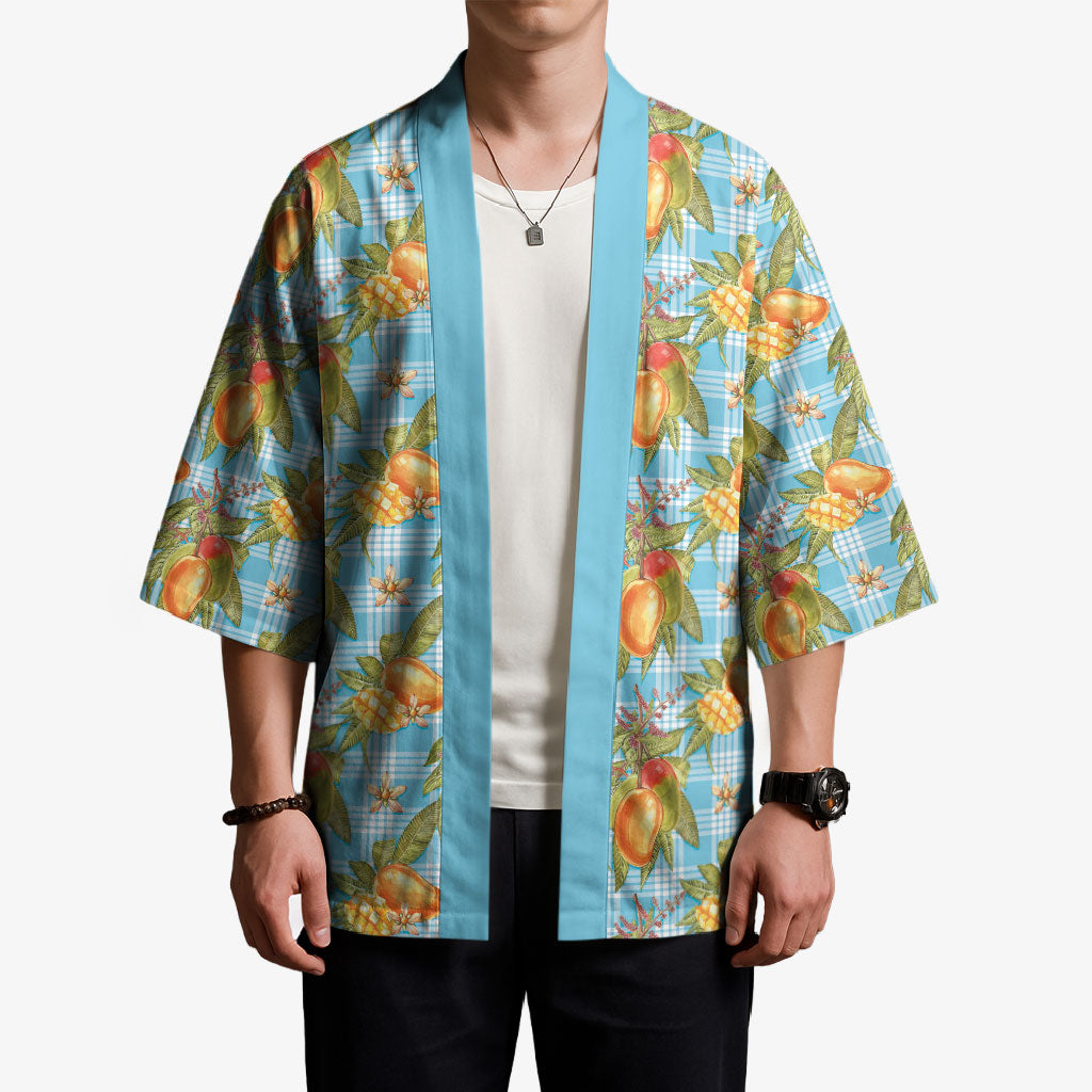 Vintage Hawaii Mango Kimono Blue Hawaiian Palaka LT05 - Polynesian Pride