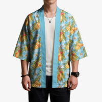 Vintage Hawaii Mango Kimono Blue Hawaiian Palaka LT05 - Polynesian Pride