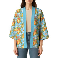 Vintage Hawaii Mango Kimono Blue Hawaiian Palaka LT05 - Polynesian Pride