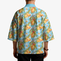 Vintage Hawaii Mango Kimono Blue Hawaiian Palaka LT05 - Polynesian Pride