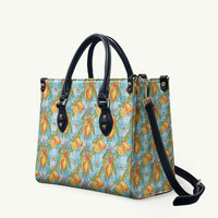 Vintage Hawaii Mango Leather Bag Blue Hawaiian Palaka LT05 Blue - Polynesian Pride