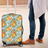 Vintage Hawaii Mango Luggage Cover Blue Hawaiian Palaka LT05 Blue - Polynesian Pride