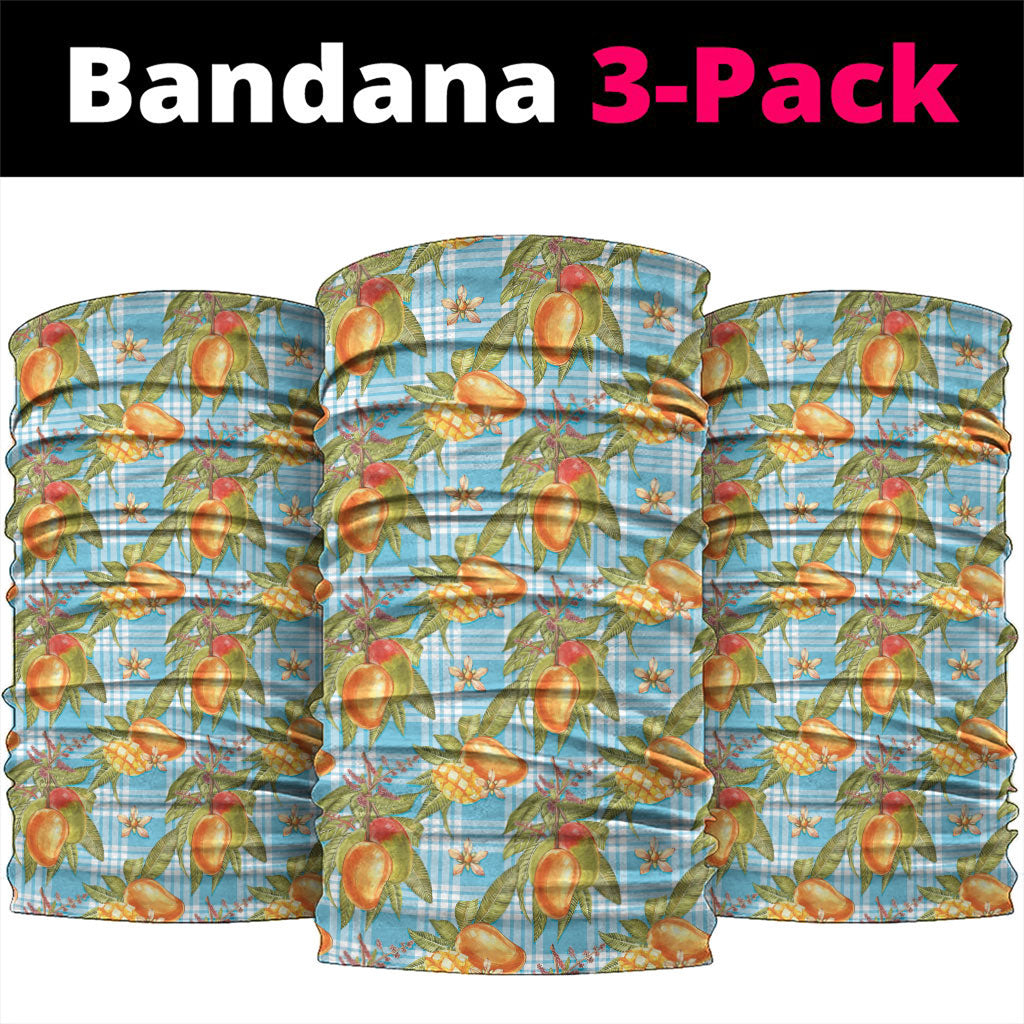 Vintage Hawaii Mango Neck Gaiter Blue Hawaiian Palaka LT05 package One Size: 25*50cm Blue - Polynesian Pride