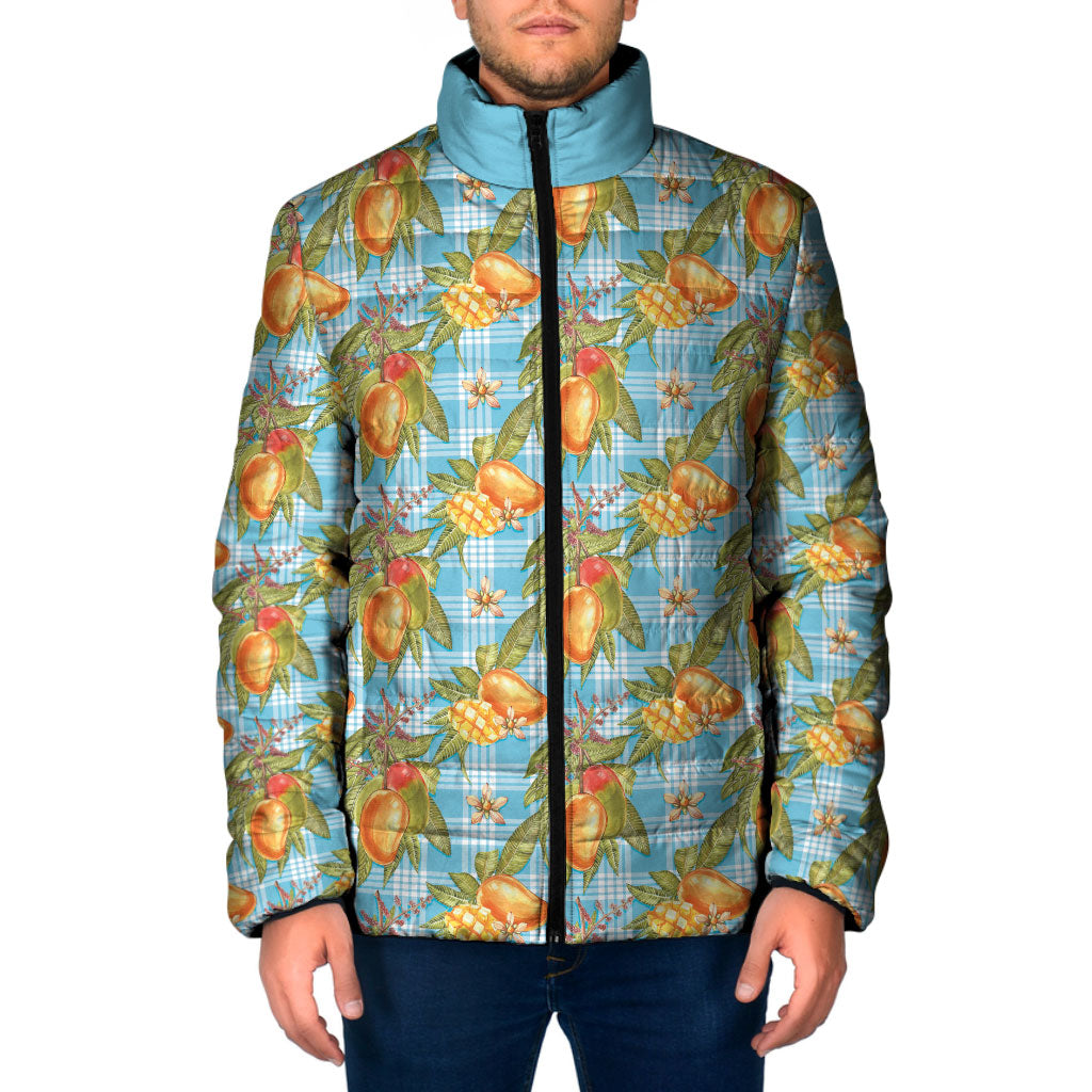 Vintage Hawaii Mango Padded Jacket Blue Hawaiian Palaka LT05 Men Blue - Polynesian Pride