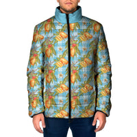 Vintage Hawaii Mango Padded Jacket Blue Hawaiian Palaka LT05 Men Blue - Polynesian Pride