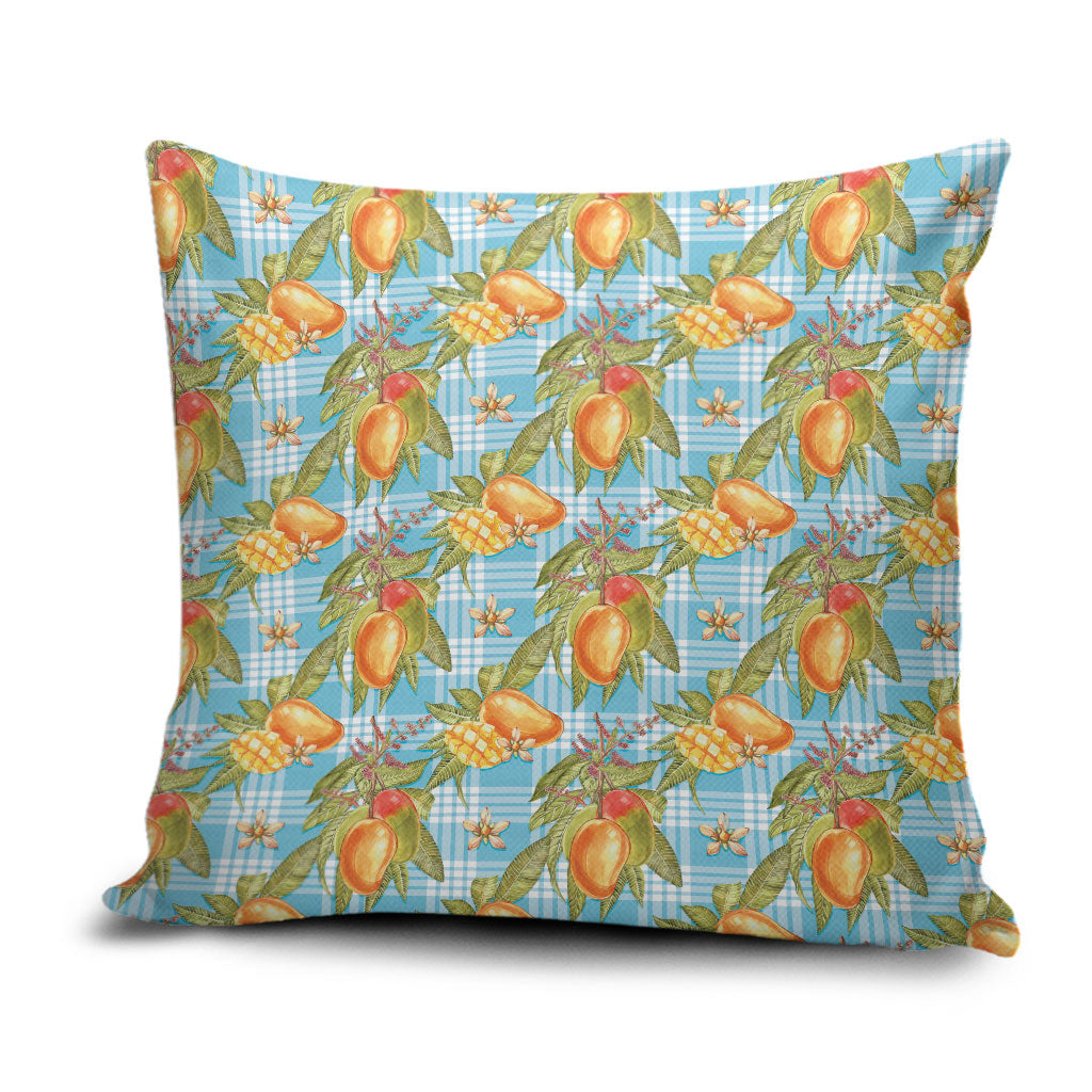 Vintage Hawaii Mango Pillow Cover Blue Hawaiian Palaka LT05 Blue - Polynesian Pride