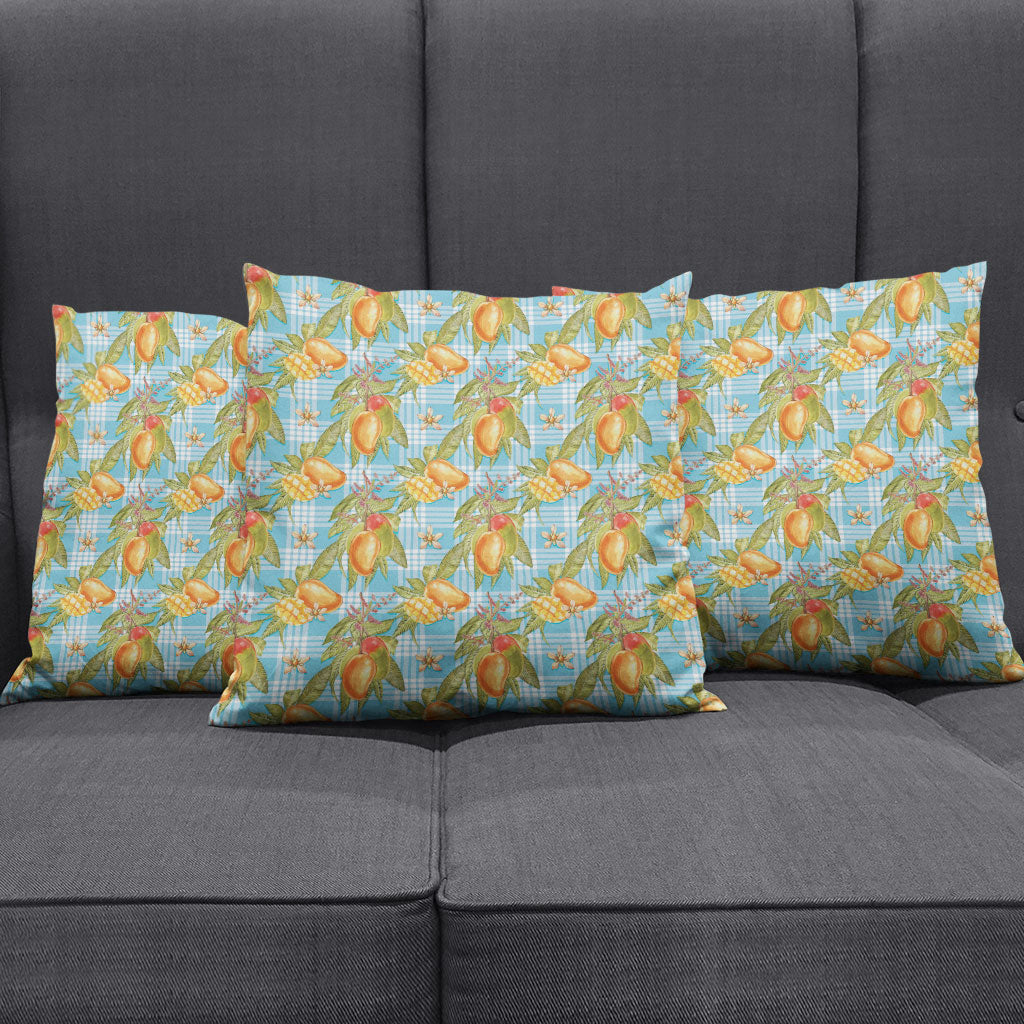 Vintage Hawaii Mango Pillow Cover Blue Hawaiian Palaka LT05 - Polynesian Pride