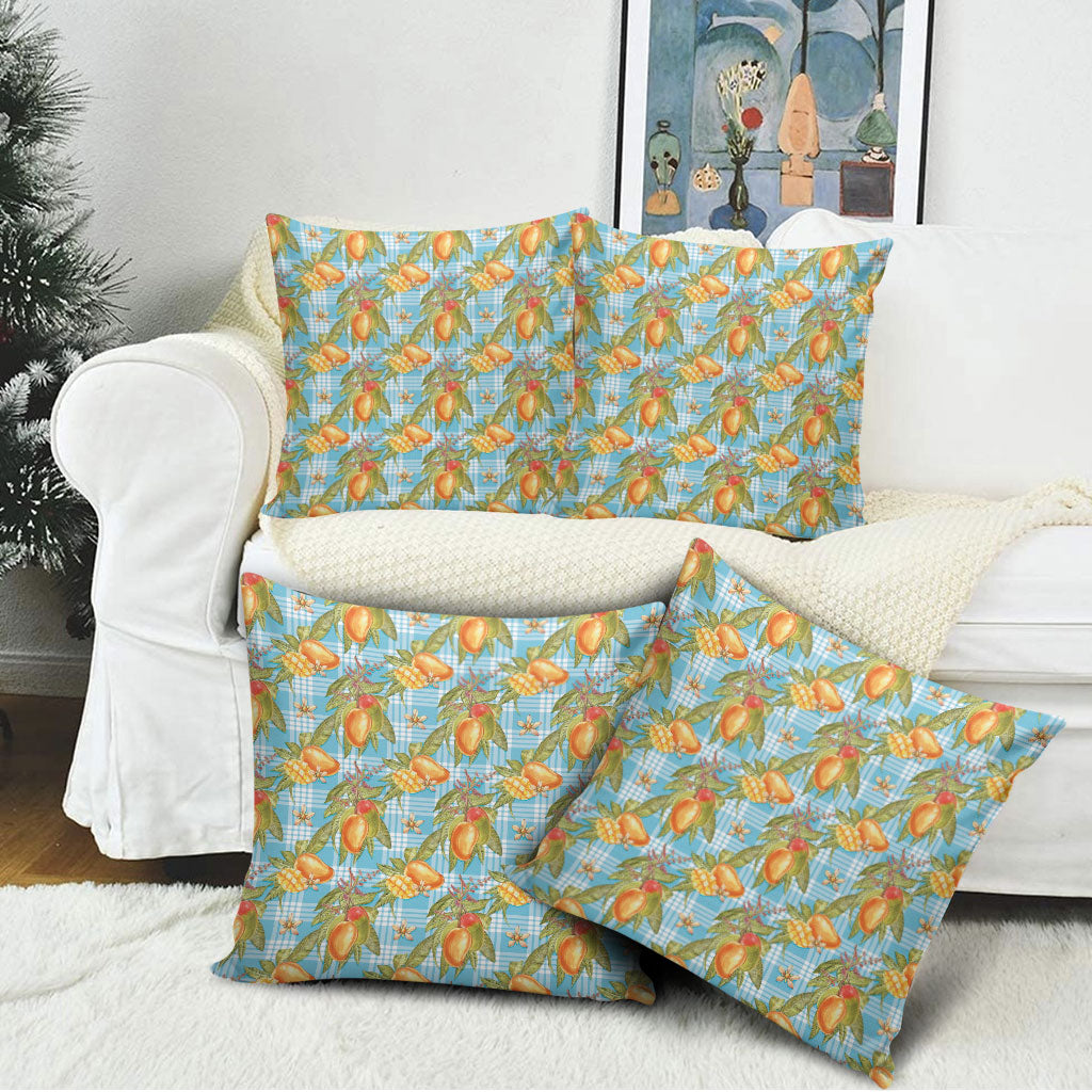 Vintage Hawaii Mango Pillow Cover Blue Hawaiian Palaka LT05 - Polynesian Pride