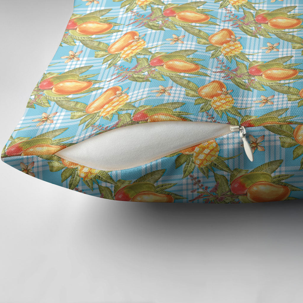 Vintage Hawaii Mango Pillow Cover Blue Hawaiian Palaka LT05 - Polynesian Pride
