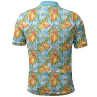 Vintage Hawaii Mango Polo Shirt Blue Hawaiian Palaka LT05 - Polynesian Pride