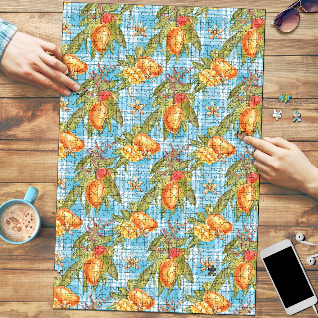 Vintage Hawaii Mango Puzzle Blue Hawaiian Palaka LT05 Blue - Polynesian Pride
