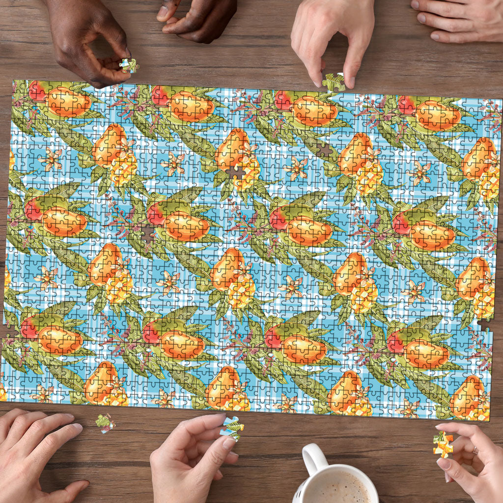 Vintage Hawaii Mango Puzzle Blue Hawaiian Palaka LT05 - Polynesian Pride