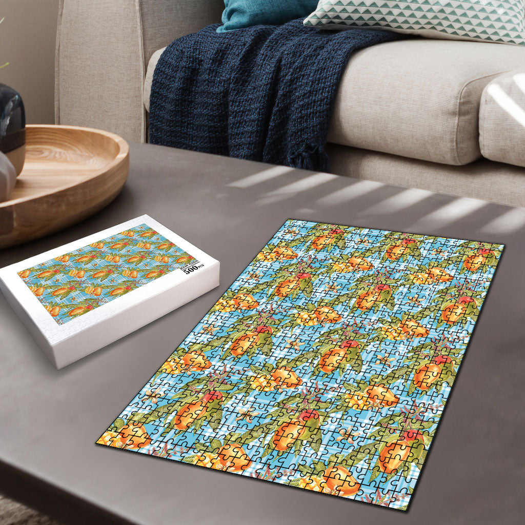 Vintage Hawaii Mango Puzzle Blue Hawaiian Palaka LT05 - Polynesian Pride