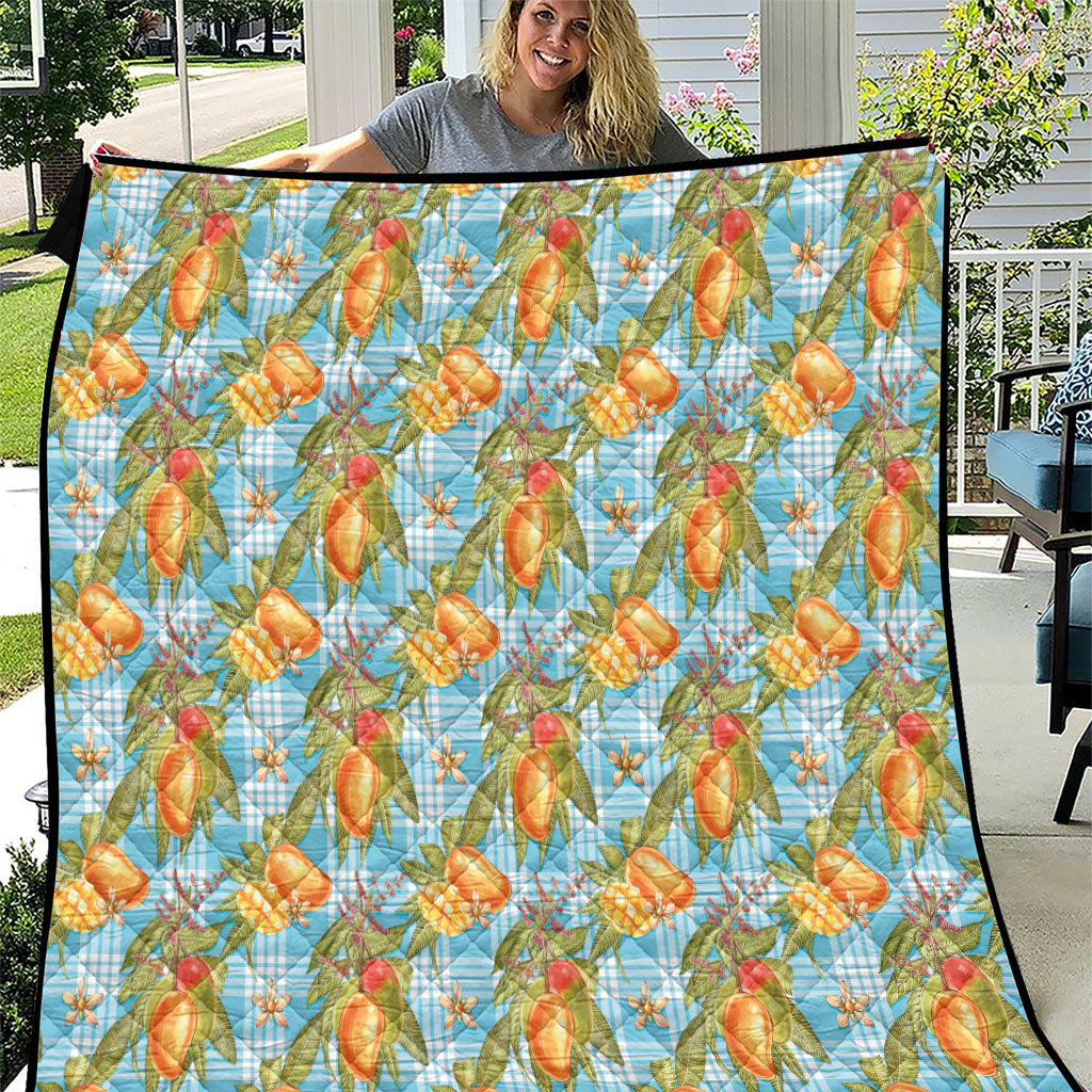 Vintage Hawaii Mango Quilt Blue Hawaiian Palaka LT05 Blue - Polynesian Pride