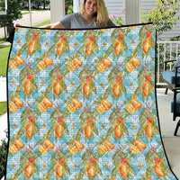 Vintage Hawaii Mango Quilt Blue Hawaiian Palaka LT05 Blue - Polynesian Pride
