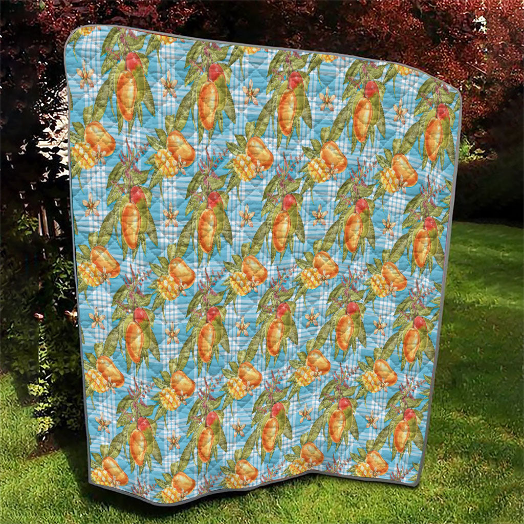 Vintage Hawaii Mango Quilt Blue Hawaiian Palaka LT05 - Polynesian Pride