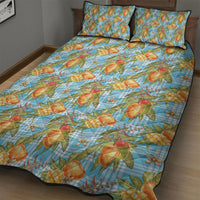 Vintage Hawaii Mango Quilt Bed Set Blue Hawaiian Palaka LT05 - Polynesian Pride
