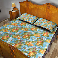 Vintage Hawaii Mango Quilt Bed Set Blue Hawaiian Palaka LT05 - Polynesian Pride