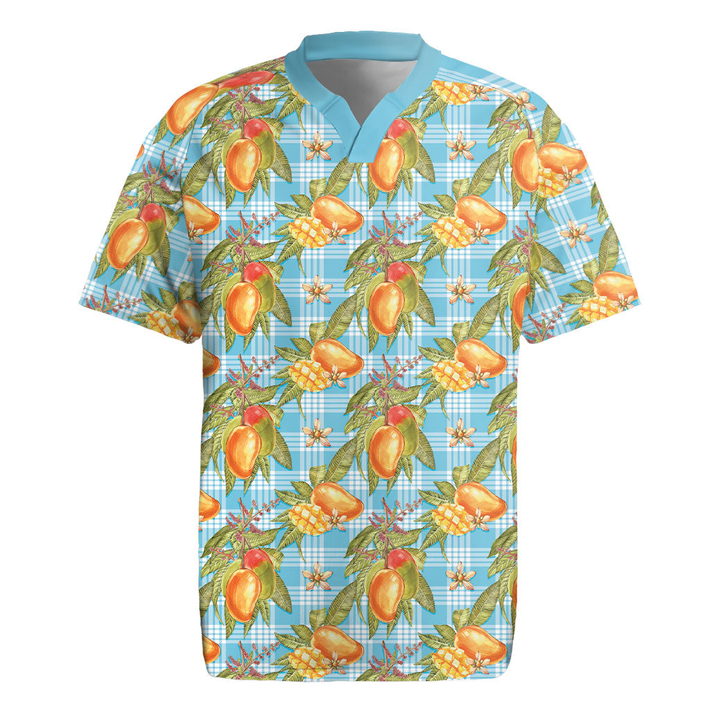 Vintage Hawaii Mango Rugby Jersey Blue Hawaiian Palaka LT05 Blue - Polynesian Pride