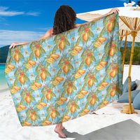 Vintage Hawaii Mango Sarong Blue Hawaiian Palaka LT05 One Size 44 x 66 inches Blue - Polynesian Pride