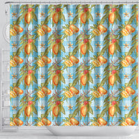 Vintage Hawaii Mango Shower Curtain Blue Hawaiian Palaka LT05 - Polynesian Pride