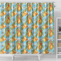 Vintage Hawaii Mango Shower Curtain Blue Hawaiian Palaka LT05 - Polynesian Pride