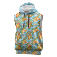 Vintage Hawaii Mango Sleeveless Hoodie Blue Hawaiian Palaka LT05 Blue - Polynesian Pride