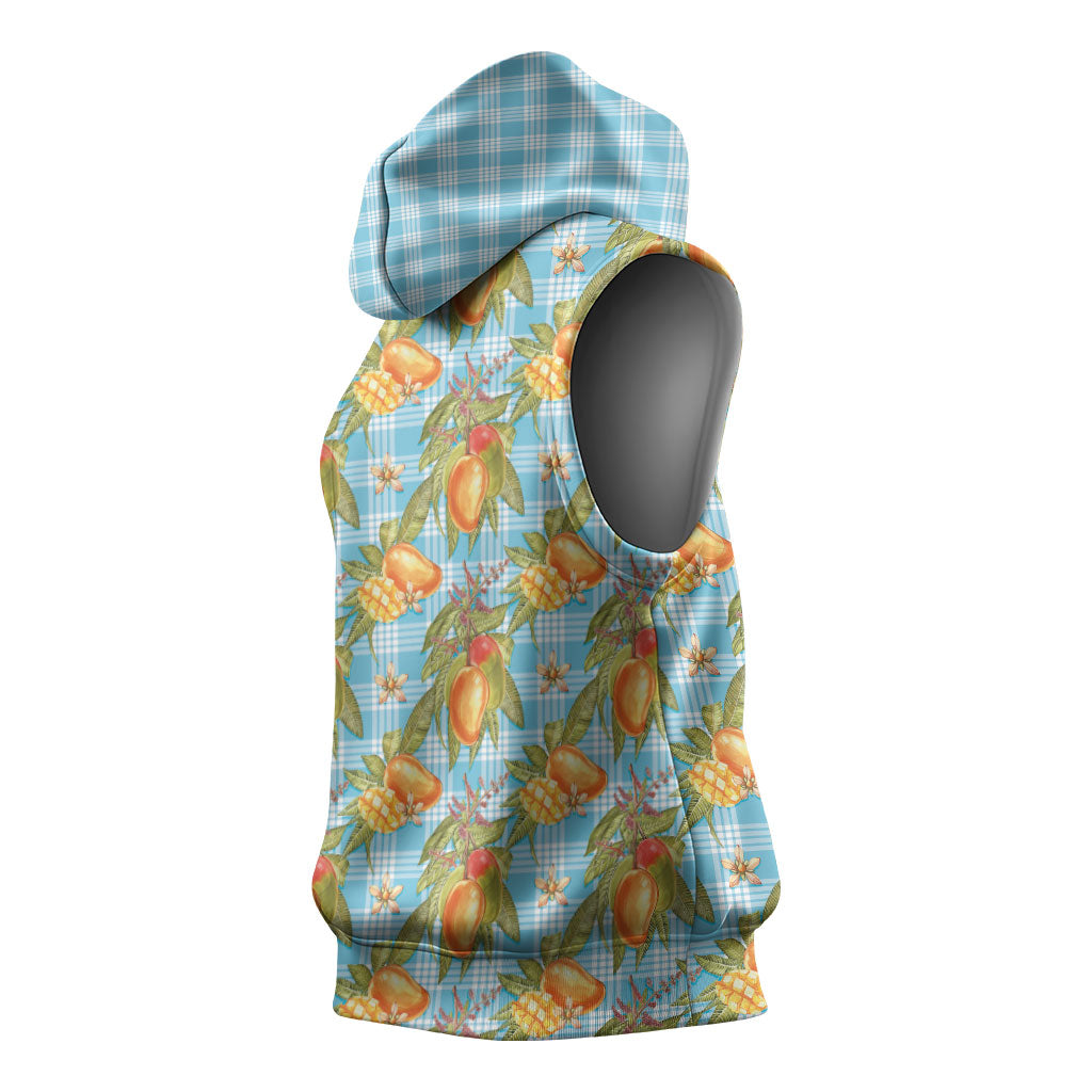 Vintage Hawaii Mango Sleeveless Hoodie Blue Hawaiian Palaka LT05 - Polynesian Pride