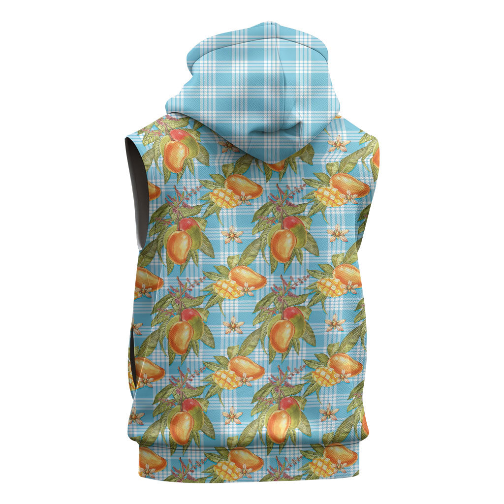 Vintage Hawaii Mango Sleeveless Zip Hoodie Blue Hawaiian Palaka LT05 - Polynesian Pride