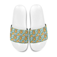 Vintage Hawaii Mango Slide Sandals Blue Hawaiian Palaka LT05 Blue - Polynesian Pride