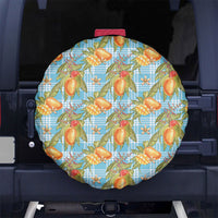 Vintage Hawaii Mango Spare Tire Cover Blue Hawaiian Palaka LT05 No hole Blue - Polynesian Pride