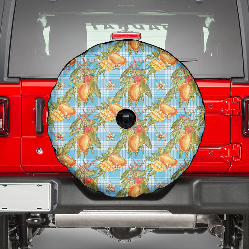 Vintage Hawaii Mango Spare Tire Cover Blue Hawaiian Palaka LT05 - Polynesian Pride