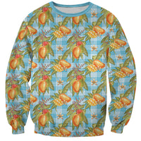 Vintage Hawaii Mango Sweatshirt Blue Hawaiian Palaka LT05 Unisex Blue - Polynesian Pride