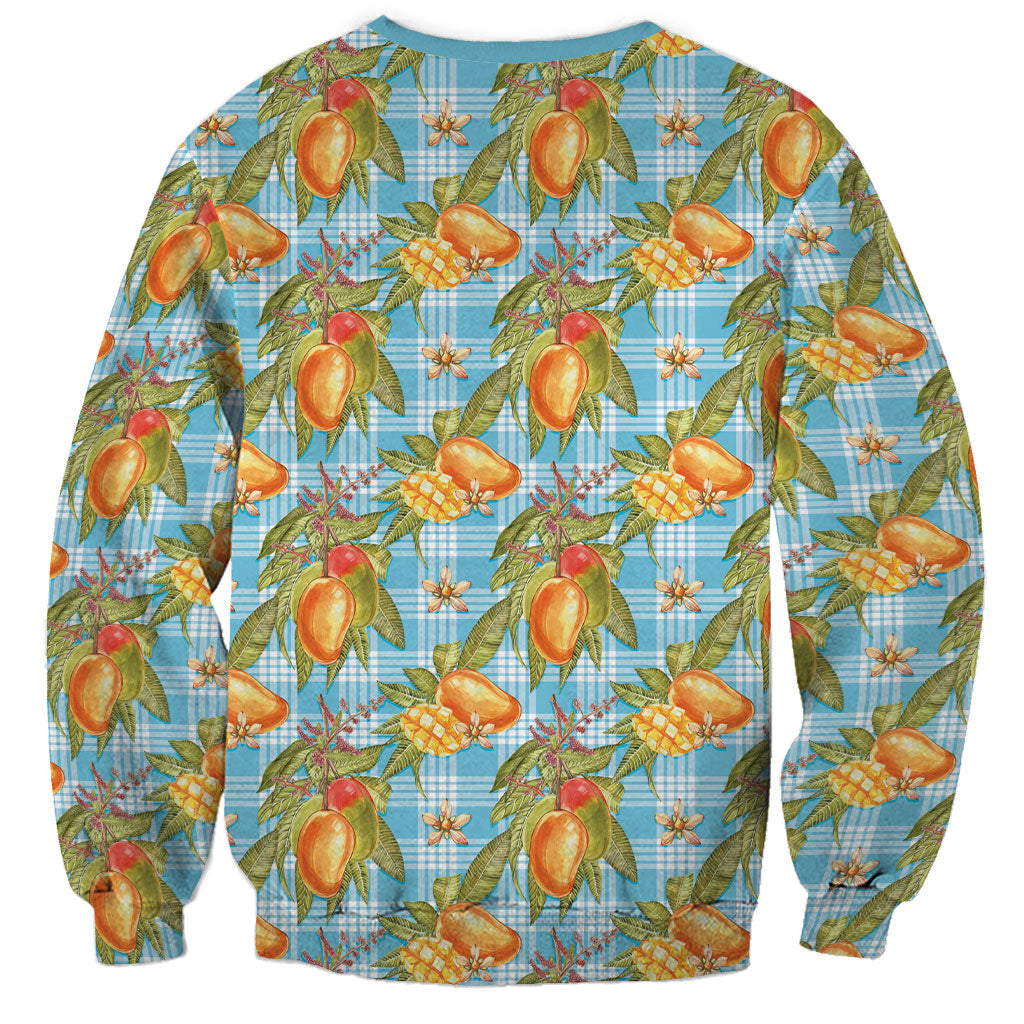 Vintage Hawaii Mango Sweatshirt Blue Hawaiian Palaka LT05 - Polynesian Pride