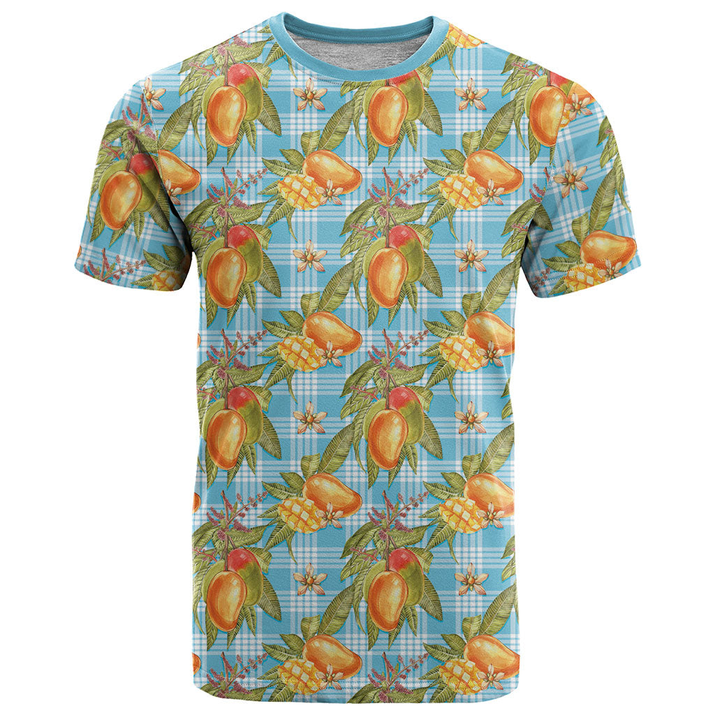 Vintage Hawaii Mango T Shirt Blue Hawaiian Palaka LT05 Blue - Polynesian Pride