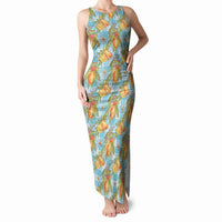 Vintage Hawaii Mango Tank Maxi Dress Blue Hawaiian Palaka LT05 Women Blue - Polynesian Pride