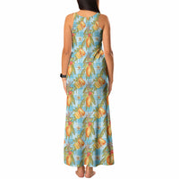 Vintage Hawaii Mango Tank Maxi Dress Blue Hawaiian Palaka LT05 - Polynesian Pride