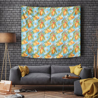 Vintage Hawaii Mango Tapestry Blue Hawaiian Palaka LT05 Blue - Polynesian Pride